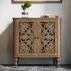 HLR 48" Accent Cabinet with 4 Doors, Vintage Hollow Carving Storage Credenza, Sideboards and Buffets Cabinet for Living Room, Kitchen, Dining Room, Entryway - 31.5"-2door-Blue