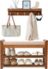 Shoe Rack for Front Door Entrance, 28 Entryway Bench with Coat Rack, Hall Tree Shoe Bench with Storage for Entry, Hallway, Bedroom, Living Room