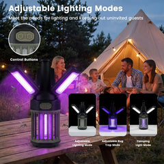 Tangkula 3-Petal Foldable Bug Zapper Adjustable Lighting Modes Type-C Rechargeable