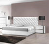 3 Piece Modern Bedroom Furniture Set, California King Platform Bed with 2x Nightstand, White Lacquer Finish