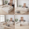 104" Corduroy Modular L-Shaped Sectional Sofa, 4-Piece Foam-Filled Floor Couch Set for Living Room or Bedroom