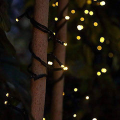 4 Pack Battery Operated Outdoor Christmas Tree String Lights with 50 Warm White LEDs on 16.5Ft/5M of Dark Green Cable,Ambiance Lighting for Bedroom