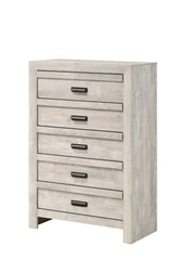 3pc Rustic Beige Gray Finish Bedroom Furniture Queen Size Bed Nightstand Chest Set