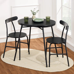 Best Choice Products 3 - Piece Modern Oval Dining Table Set, Small Kitchen Dinette W/ 2 Chairs - Black/Black - Gray/Black