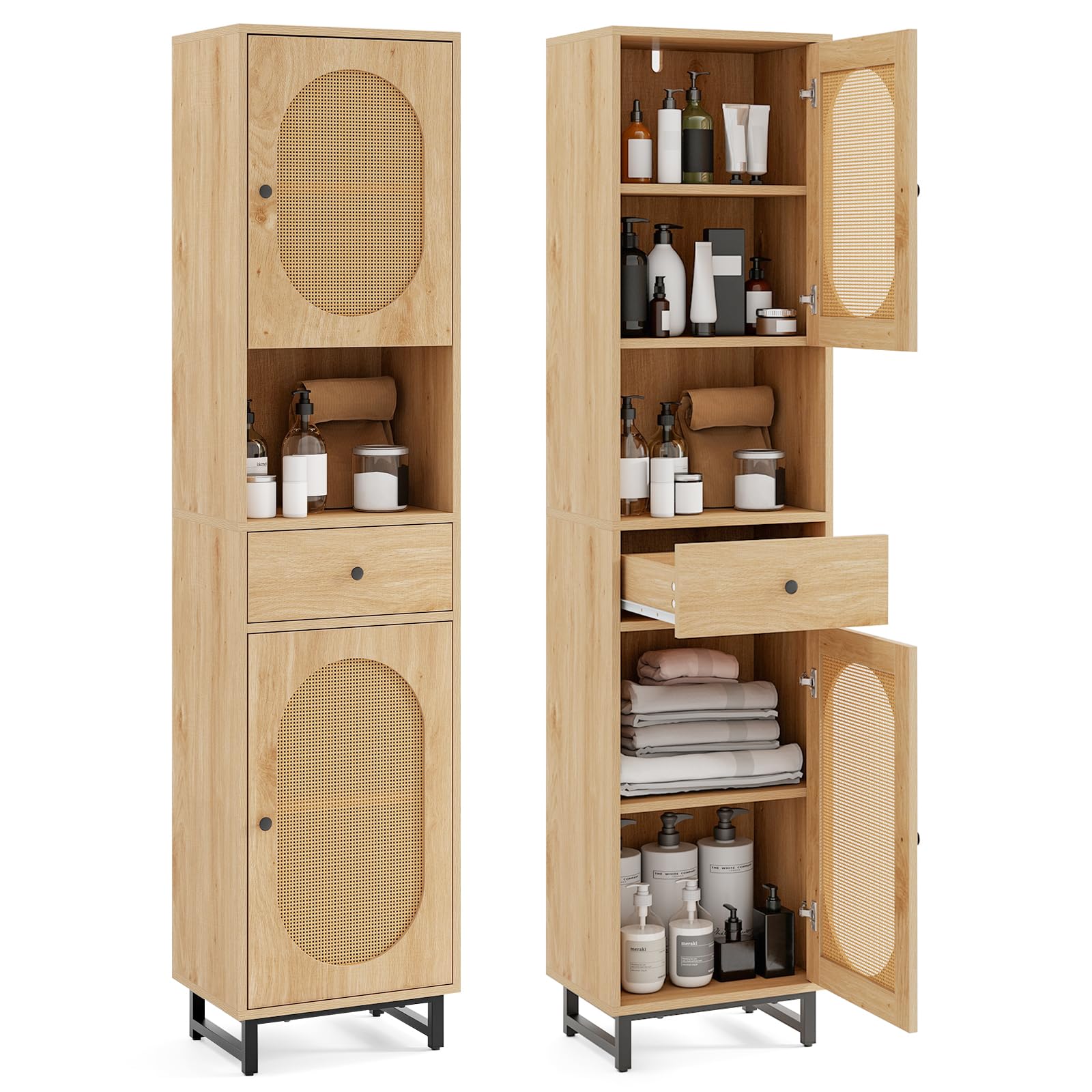Tangkula Tall Bathroom Storage Cabinet