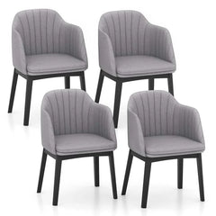 Set of 2/4 Upholstered Velvet Accent Dining Chairs with Curved Backrests, Detachable Cushion, Cozy Leisure Armchairs for Living Room - 2