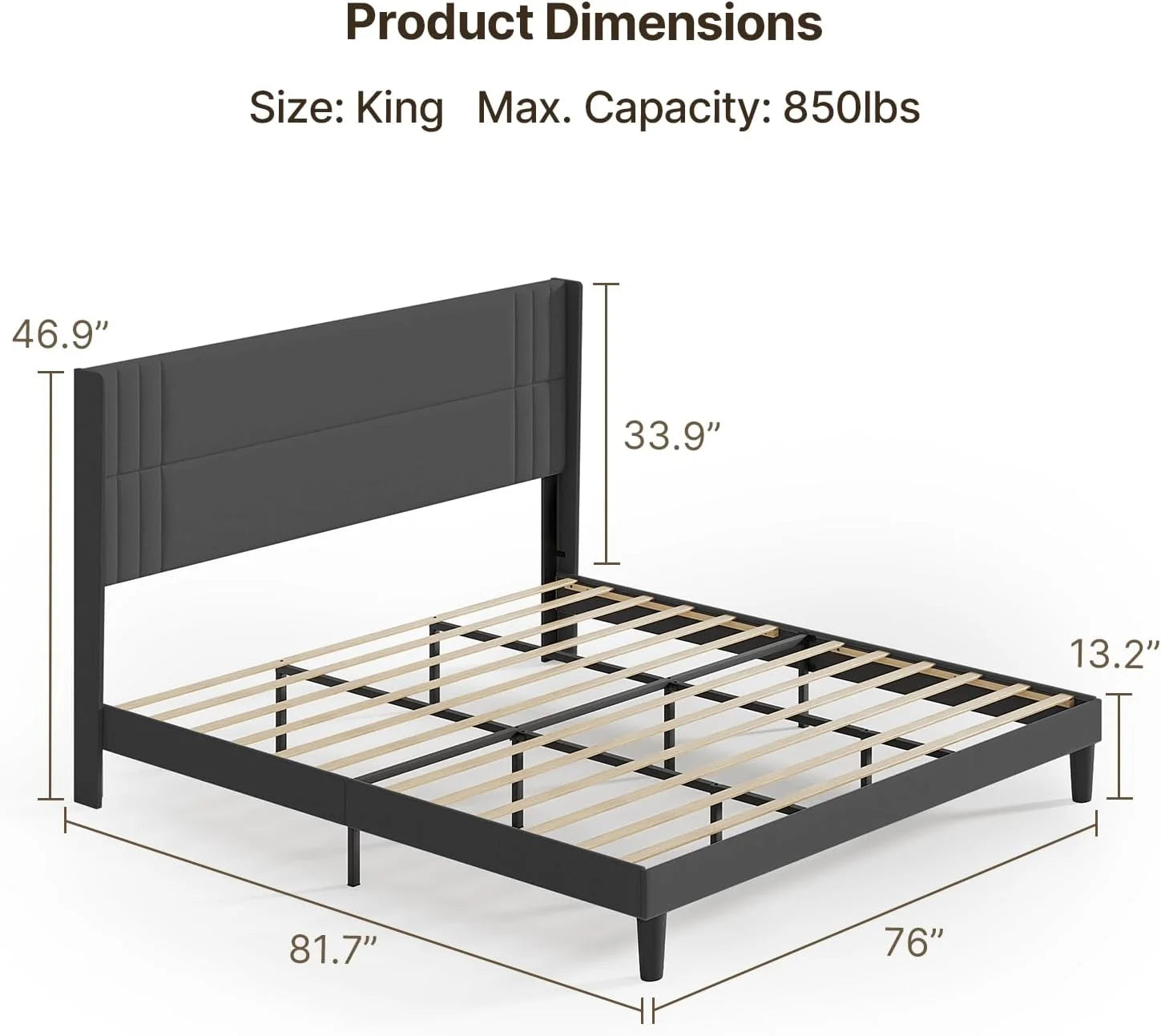 Lofka King Bedroom Furniture Set - Includes One King Bed Frame, Two Nightstands and 2 Dressers for Modern Home Decor