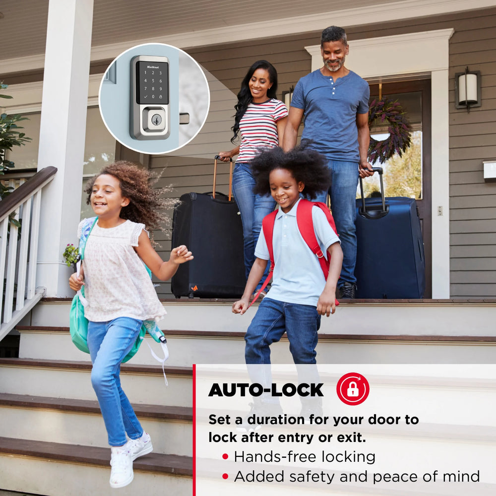 Kwikset Halo Touchscreen Wi - Fi Smart Deadbolt Hardware Lock with Smartkey Satin Nickel