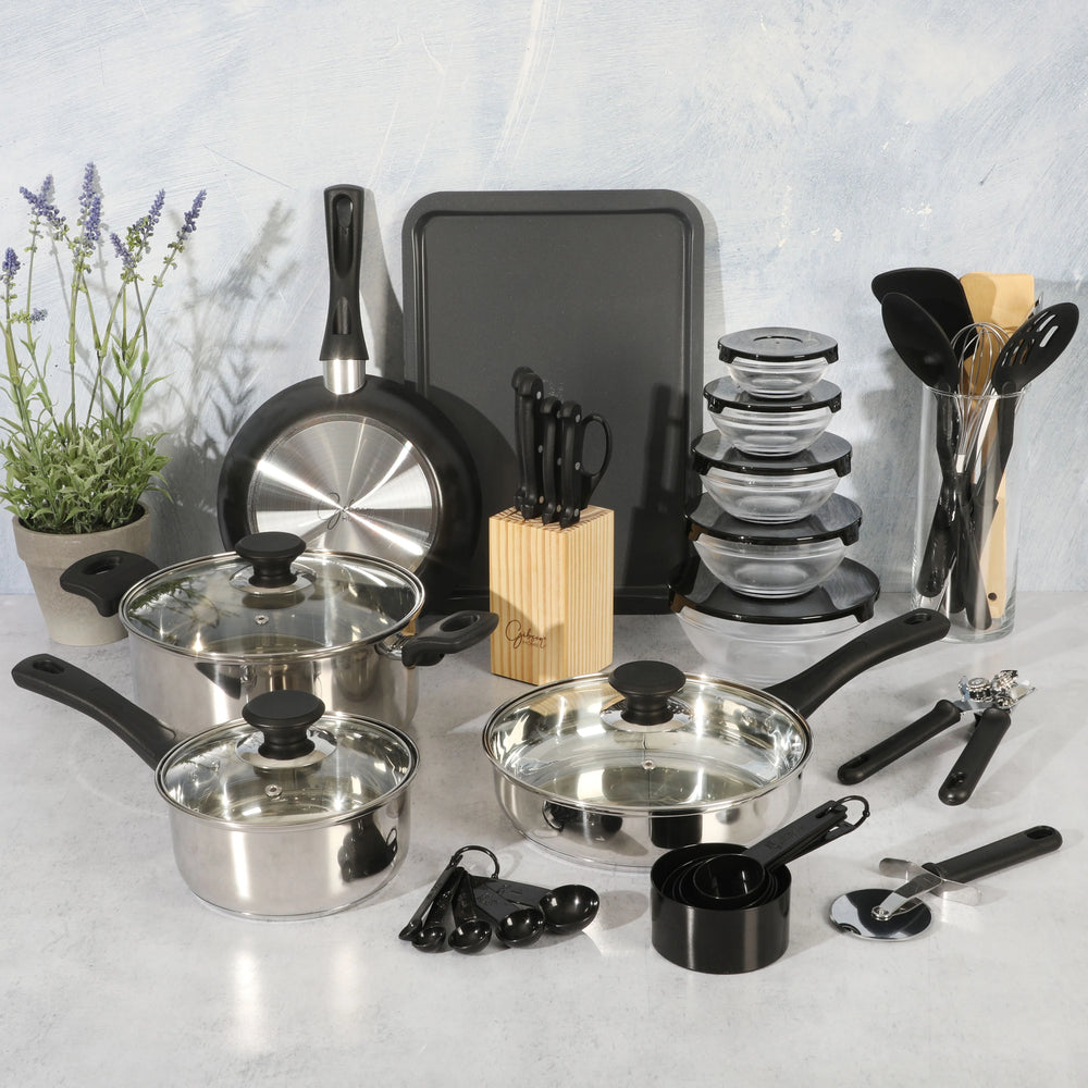Gibson Home 71 - Piece Stainless Steel Silver Cookware Combo Set