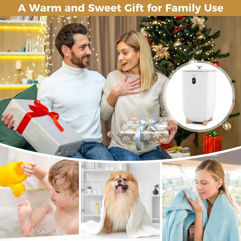40 L Large Towel Warmer Bucket for Bathroom, Upgraded Towel Heater with 2 Fragrant Disc Holders, Blanket Warmer with 4-Level Timer, Auto Shut Off