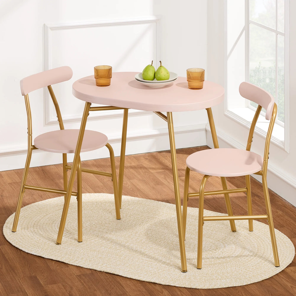 Best Choice Products 3 - Piece Modern Oval Dining Table Set, Small Kitchen Dinette W/ 2 Chairs - Black/Black
