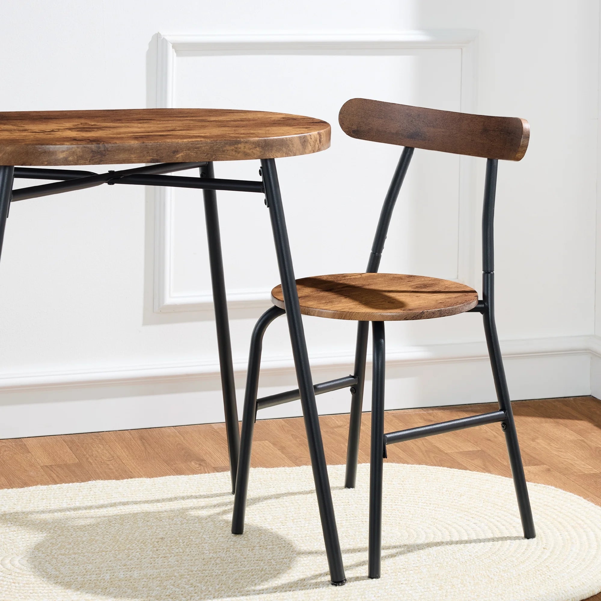 Best Choice Products 3 - Piece Modern Oval Dining Table Set, Small Kitchen Dinette W/ 2 Chairs - Black/Black