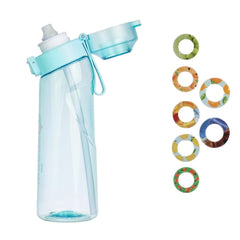 Ecenur Sports Air Water Bottle Tritan 650ml Starter Up Set Drinking Bottles with 7 Flavour Pods Scented for Flavouring 0 Sugar, 0 Calorie (Blue)