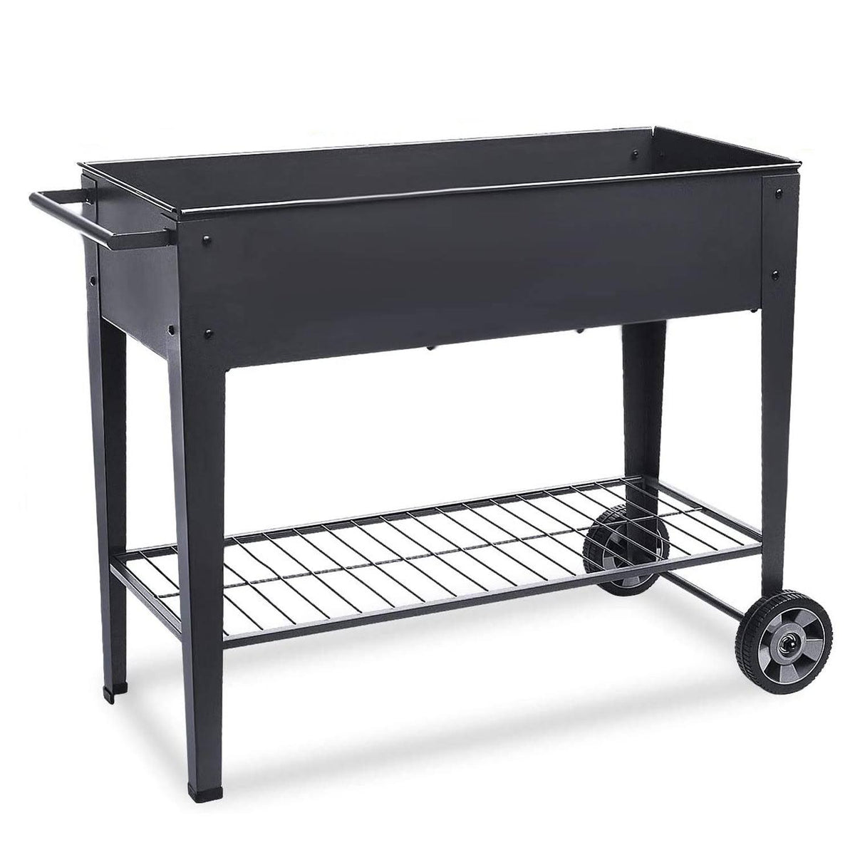 FOYUEE Raised Planter Box with Legs Outdoor Elevated Garden Bed on Wheels for Vegetables Flower Herb