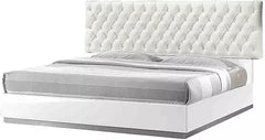 3 - Piece Modern Bedroom Furniture Set, California King Platform Bed with 2x Nightstand, White Lacquer Finish
