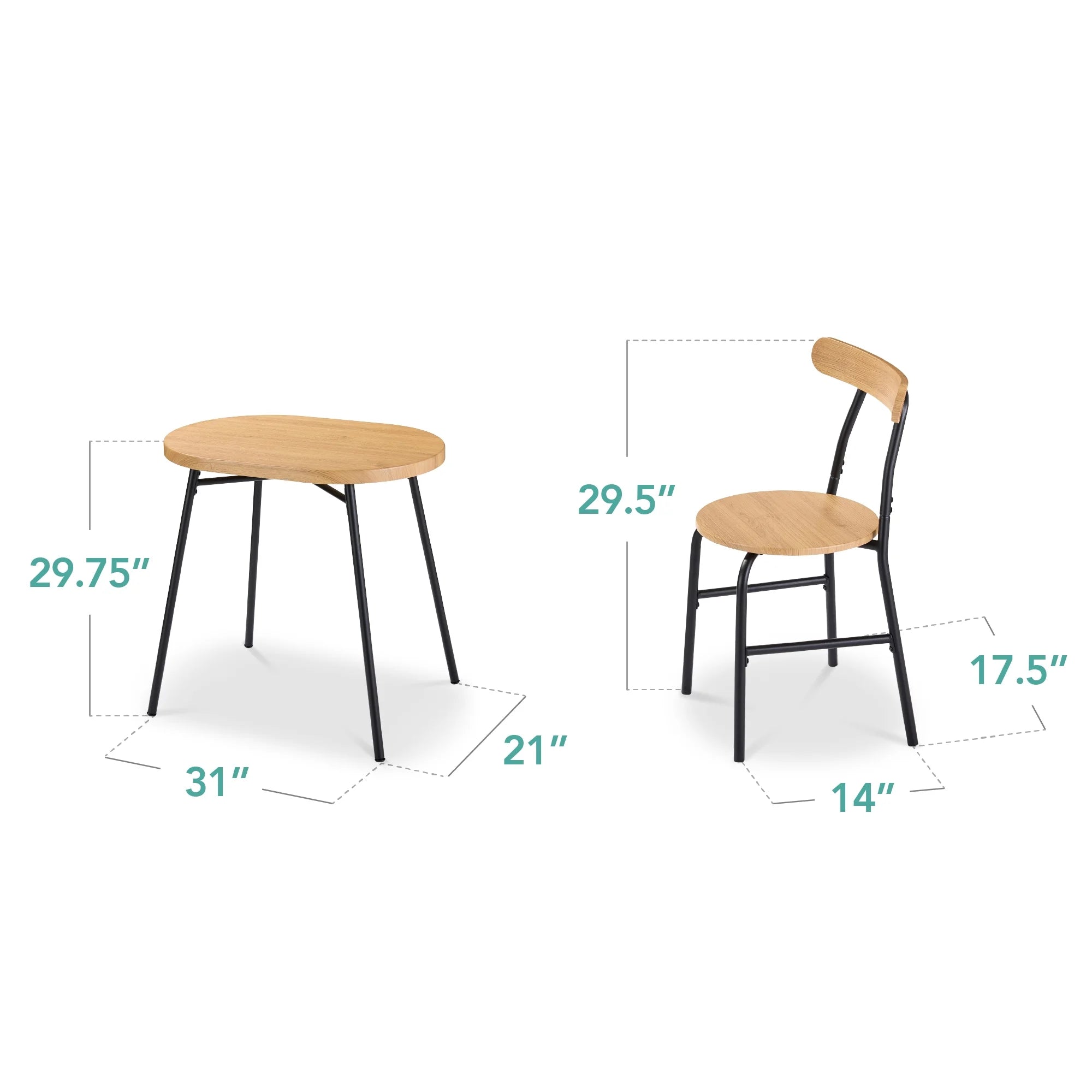 Best Choice Products 3 - Piece Modern Oval Dining Table Set, Small Kitchen Dinette W/ 2 Chairs - Black/Black