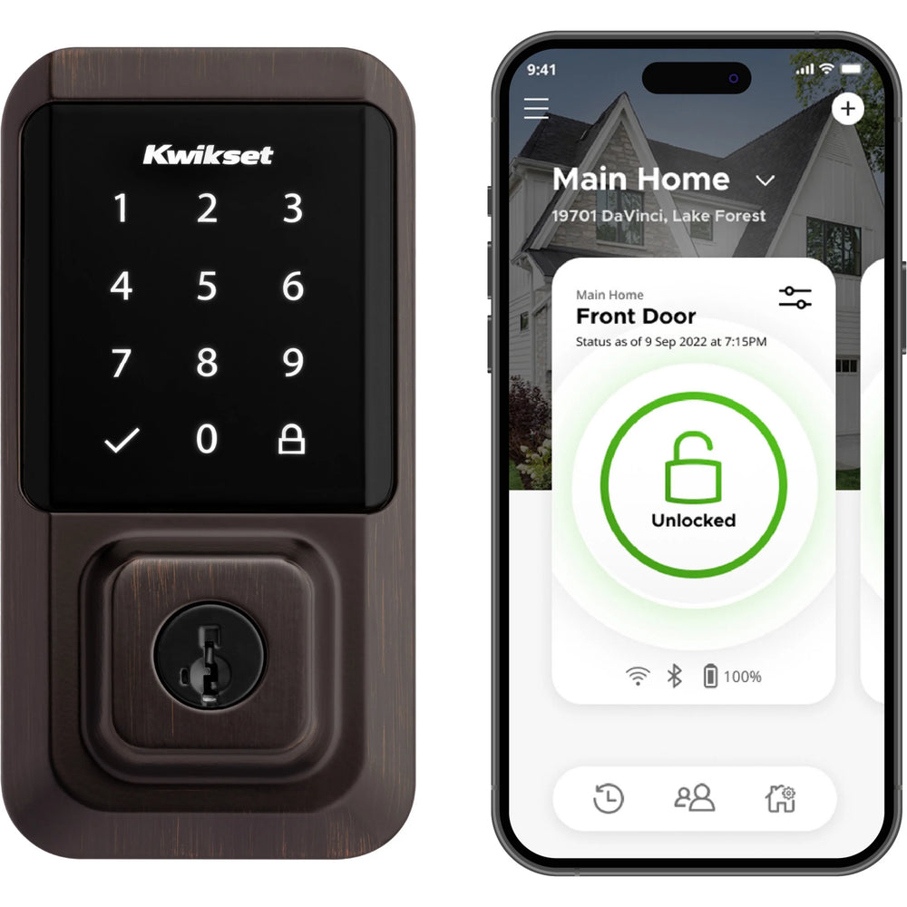 Kwikset Halo Touchscreen Wi - Fi Smart Deadbolt Hardware Lock with Smartkey Satin Nickel