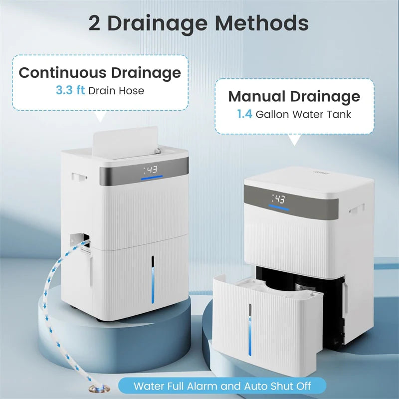5500 Sq.Ft 96 Pint Dehumidifier for Basement, Portable Home Dehumidifier with Drain Hose, Auto Defrost, 24H Timer & Sleep Mode for Bathroom Bedroom