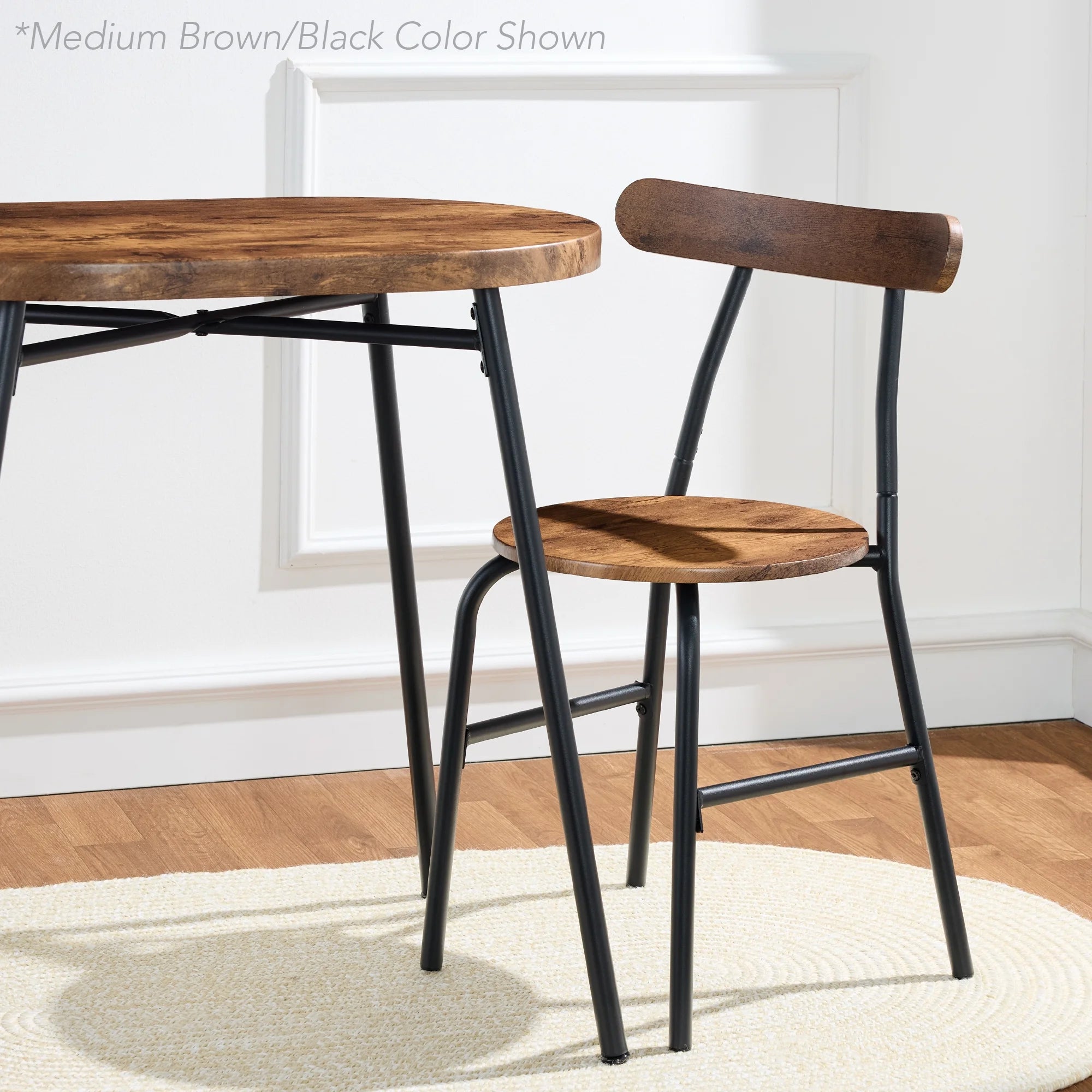 Best Choice Products 3 - Piece Modern Oval Dining Table Set, Small Kitchen Dinette W/ 2 Chairs - Black/Black