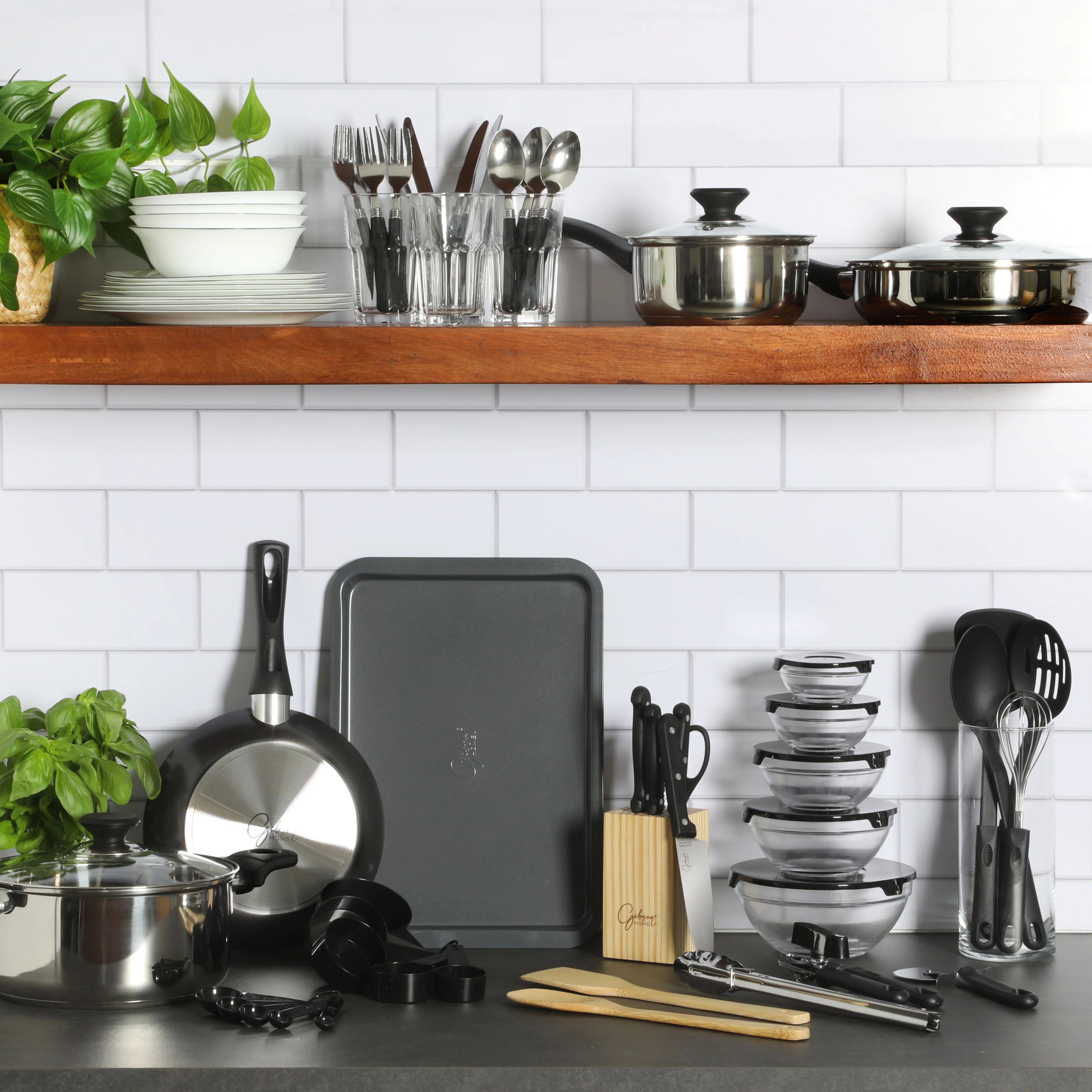 Gibson Home 71 - Piece Stainless Steel Silver Cookware Combo Set