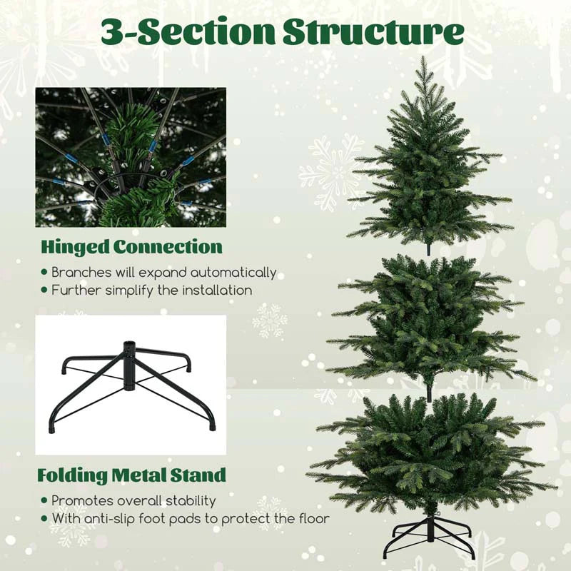 6/7.5/9 FT Pre-lit Artificial Christmas Tree with 260/380/560 Multicolor Lights, 714/1162/1770 Branch Tips, 11 Lighting Modes, Remote & Timer