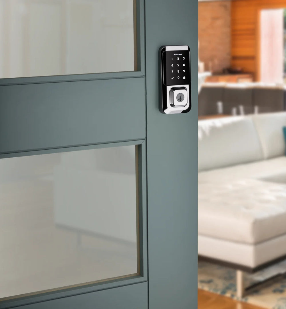 Kwikset Halo Touchscreen Wi - Fi Smart Deadbolt Hardware Lock with Smartkey Satin Nickel