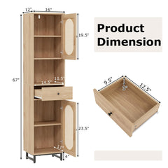 Tangkula Tall Bathroom Storage Cabinet
