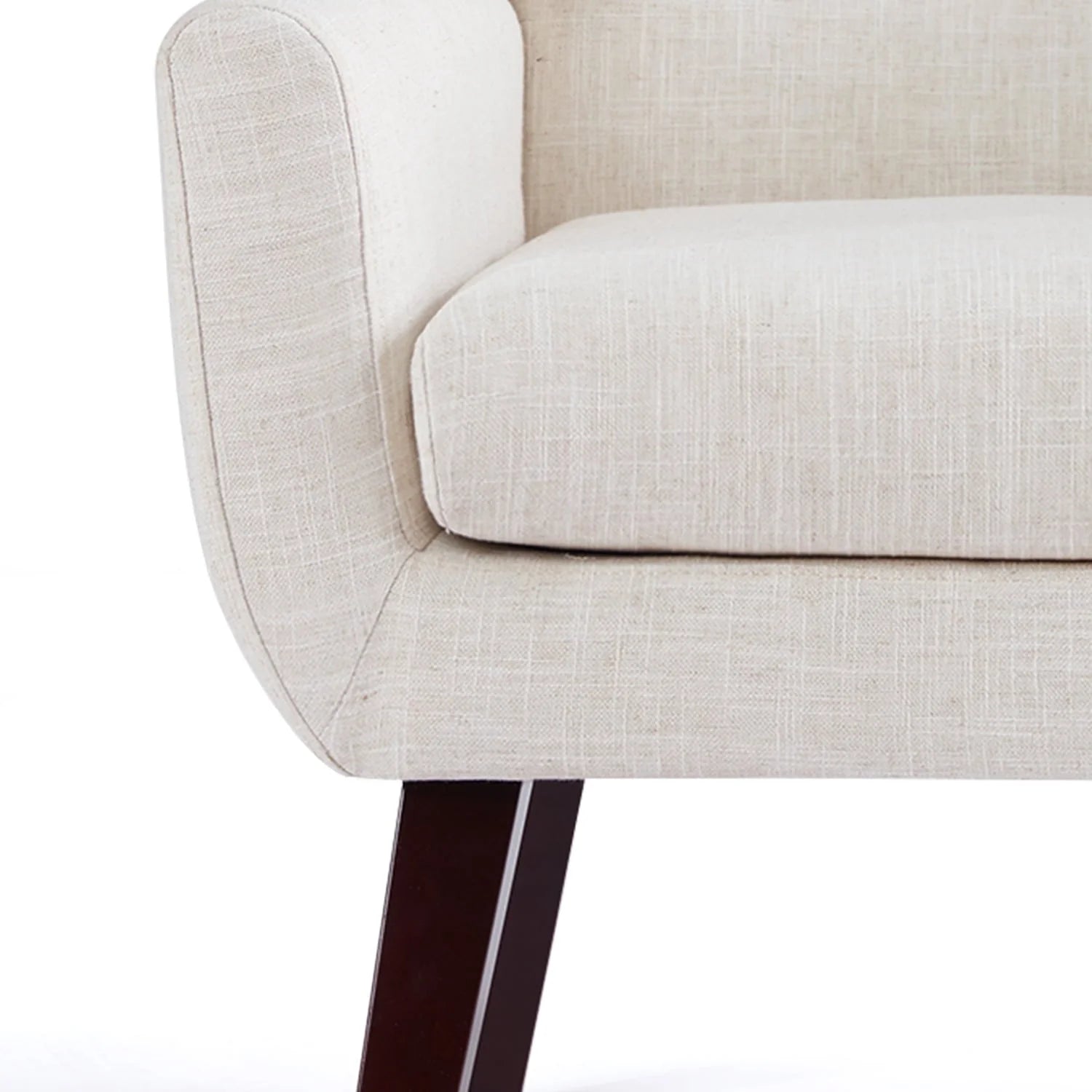 HUIMO Accent Chair, Button - Tufted Upholstered Living Room Chairs, Mid Century Modern Comfy Reading Chairs for Bedroom, Living Room, Beige