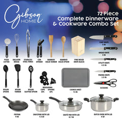 Gibson Home 71 - Piece Stainless Steel Silver Cookware Combo Set
