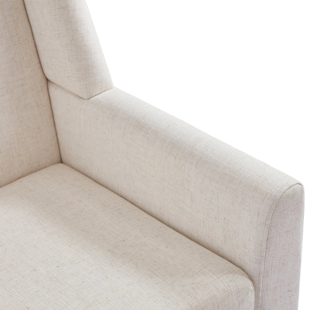 HUIMO Accent Chair, Button - Tufted Upholstered Living Room Chairs, Mid Century Modern Comfy Reading Chairs for Bedroom, Living Room, Beige