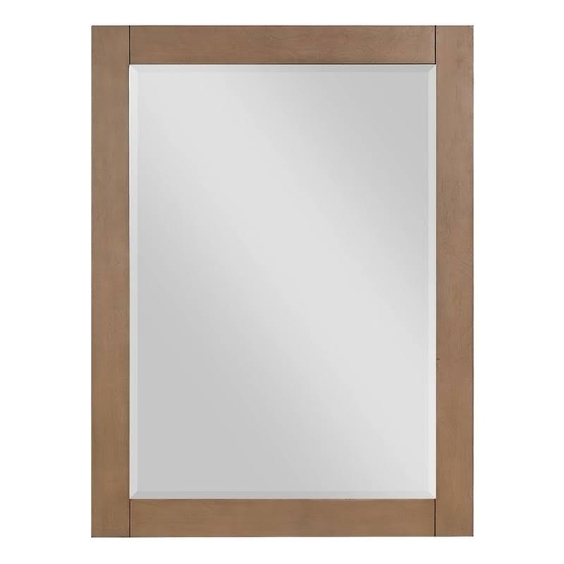 Ivy 28" Rectangular Bathroom Wood Framed Wall Mirror in Brown Pine