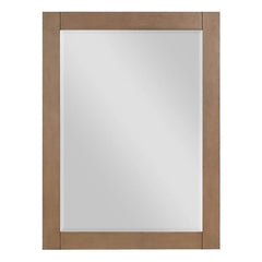 Ivy 28" Rectangular Bathroom Wood Framed Wall Mirror in Brown Pine