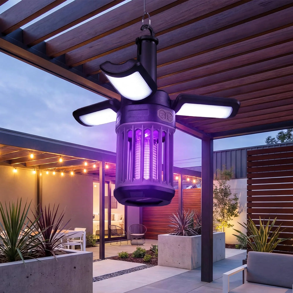 Tangkula 3-Petal Foldable Bug Zapper Adjustable Lighting Modes Type-C Rechargeable
