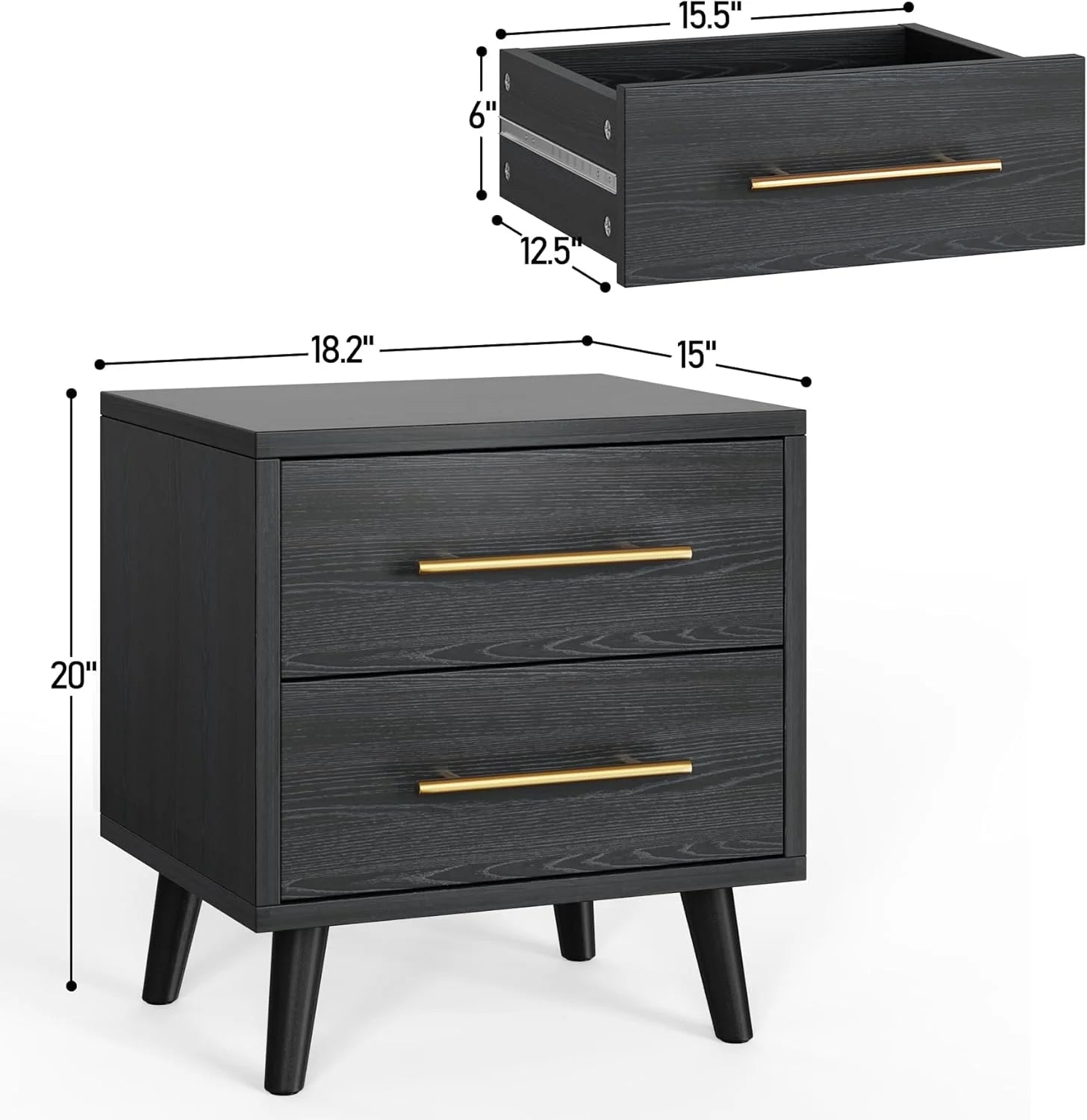 Lofka King Bedroom Furniture Set - Includes One King Bed Frame, Two Nightstands and 2 Dressers for Modern Home Decor