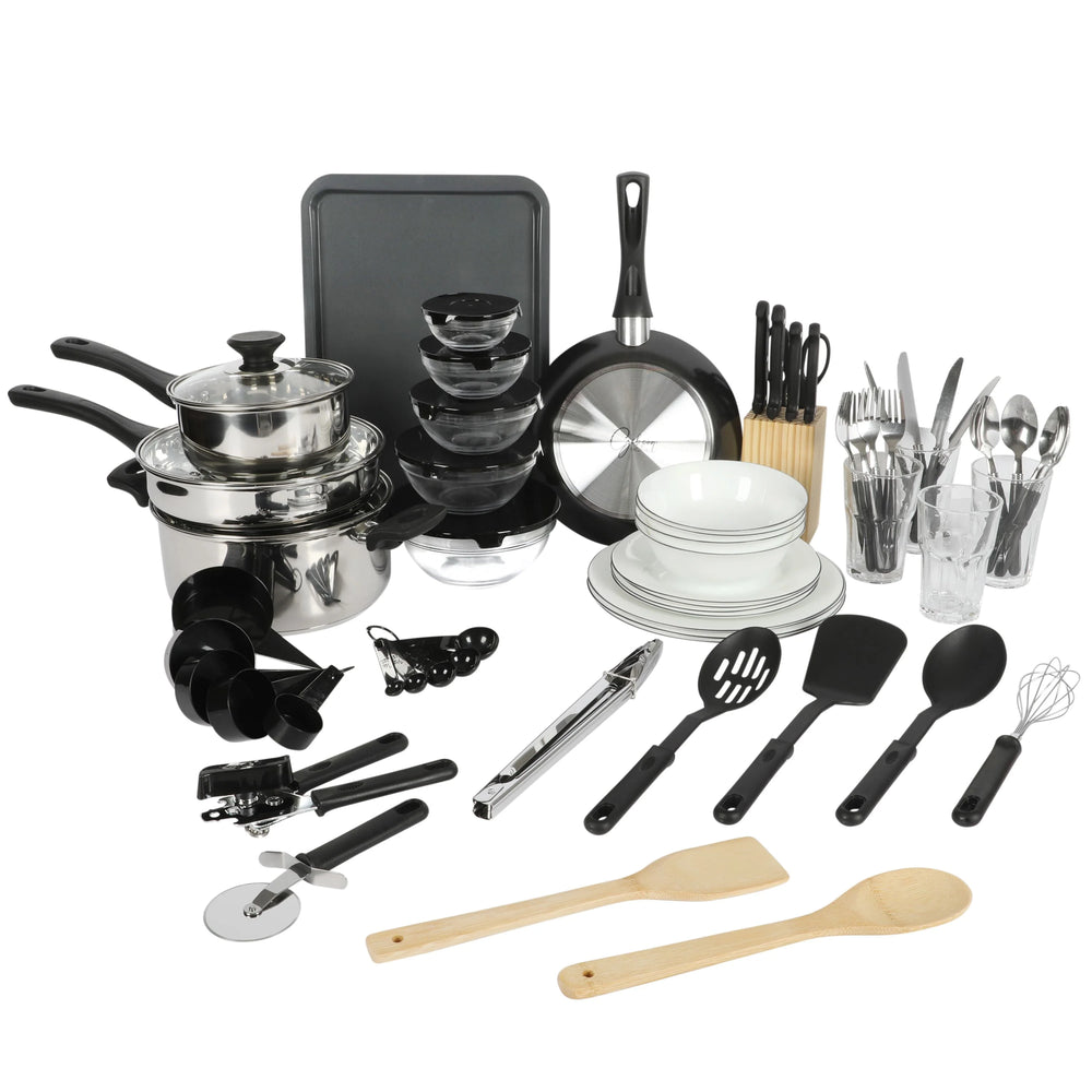 Gibson Home 71 Piece Stainless Steel Silver Cookware Combo Set