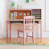 Guidecraft Kids Media Desk and Chair Set - Gray: Kids Desk and Chair Set, Study Table for Kids with Hutch and Shelf, Wood Bedroom Furniture Set - Navy