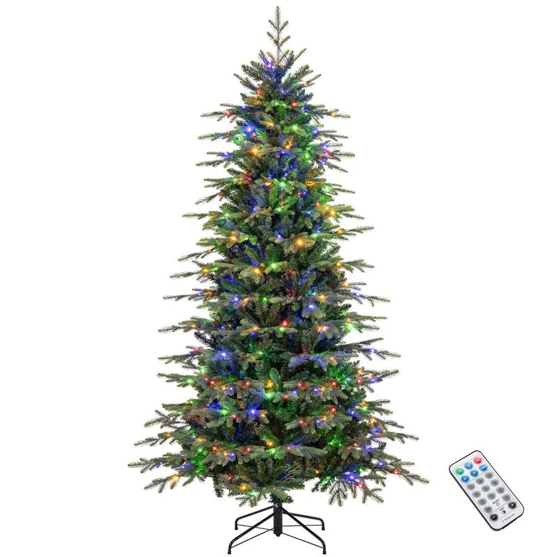 6/7.5/9 FT Pre-lit Artificial Christmas Tree with 260/380/560 Multicolor Lights, 714/1162/1770 Branch Tips, 11 Lighting Modes, Remote & Timer