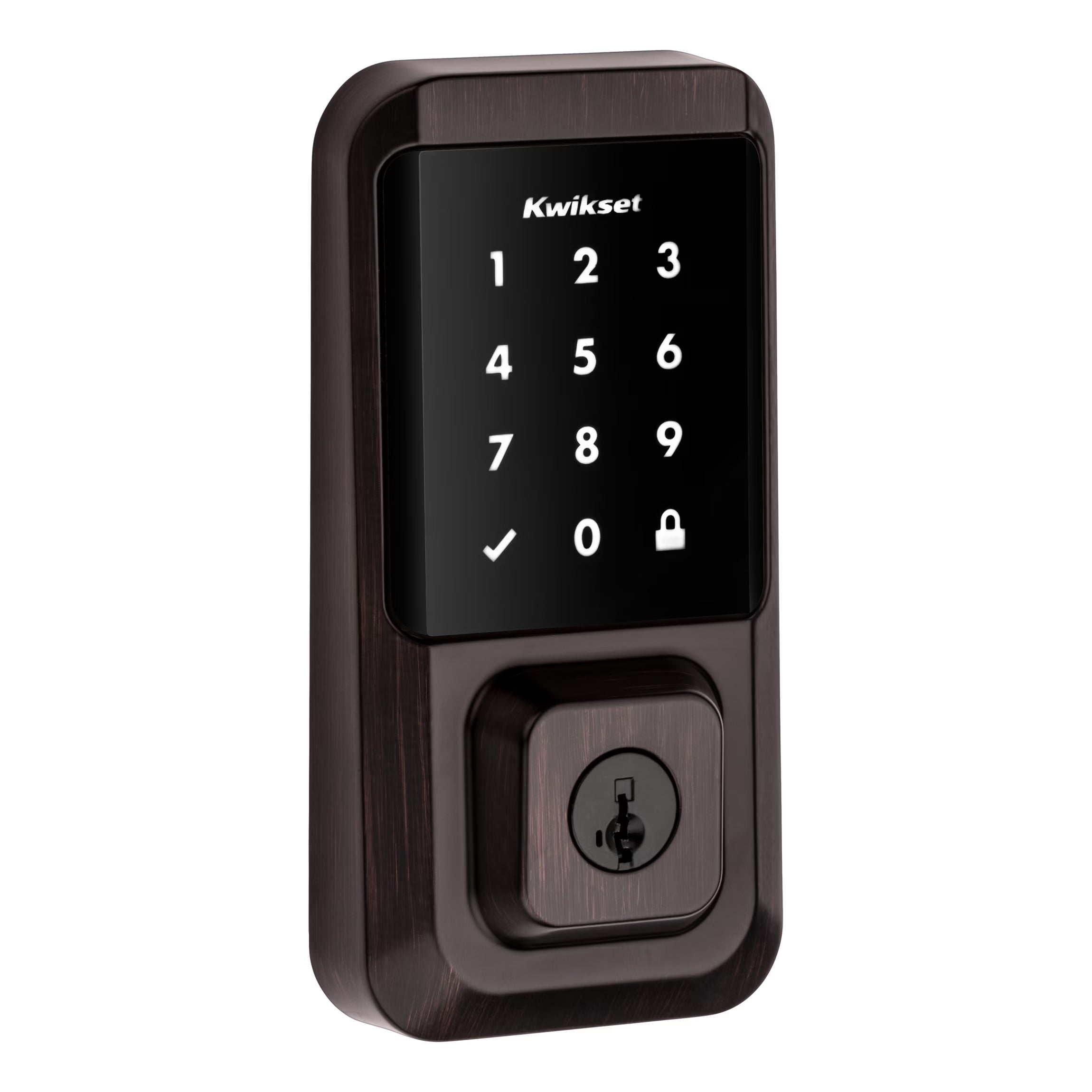 Kwikset Halo Touchscreen Wi - Fi Smart Deadbolt Hardware Lock with Smartkey Satin Nickel