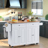 Lofka 52 Inch Kitchen Island with Storage on Wheels with Wood Drop Leaf, Ideal for Small Kitchens