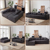 104 - Inch Corduroy Modular L Shaped Sectional Sofa, Luxury Floor Couch Set, Upholstered Indoor Furniture, Foam - Filled Compressed Sofa for Living Room, Bedroom, 4 PC Free Combination ? - Grey + Corduroy