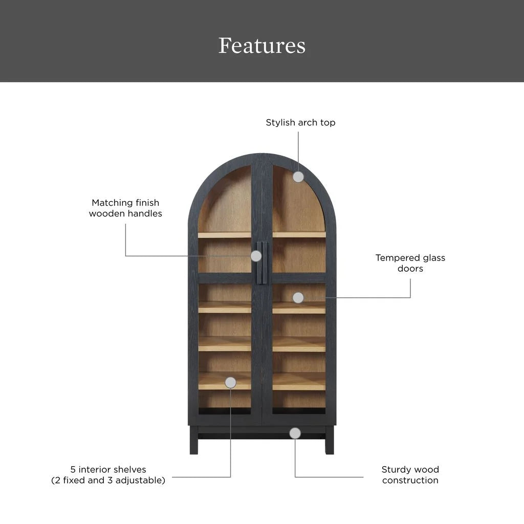 Better Homes & Gardens Juliet Arch Accent Cabinet, Black Finish