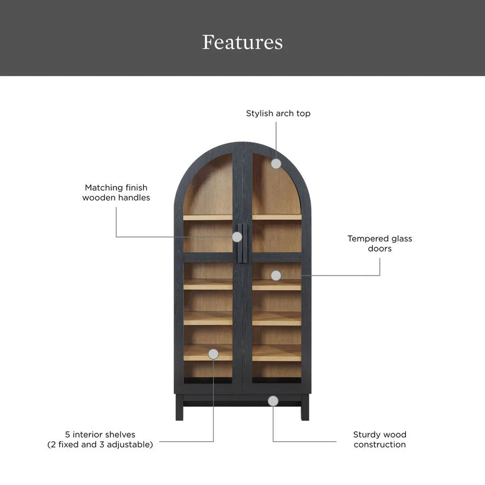 Better Homes & Gardens Juliet Arch Accent Cabinet, Black Finish