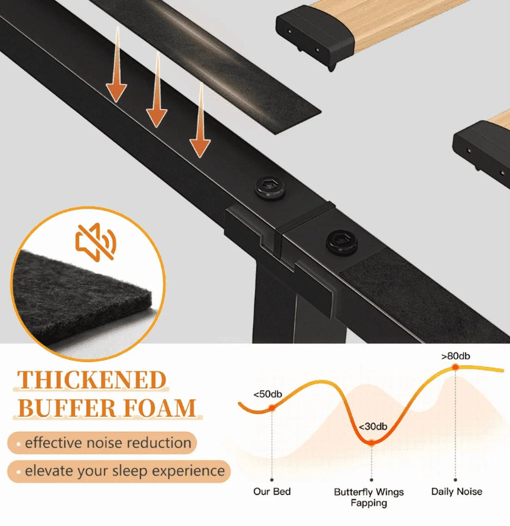 Enhomee Queen Bed Frame with 3 Storage Drawers Upholstered Queen Size Bed Frame with Headboard Noise Free Platform Bed with Metal Frame & Wood Slats Support Beige Bedroom Furniture for Adults Clothes - Full / Gray / with LED