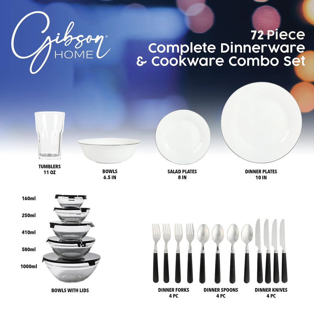 Gibson Home 71 - Piece Stainless Steel Silver Cookware Combo Set