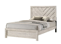 3pc Rustic Beige Gray Finish Bedroom Furniture Queen Size Bed Nightstand Chest Set