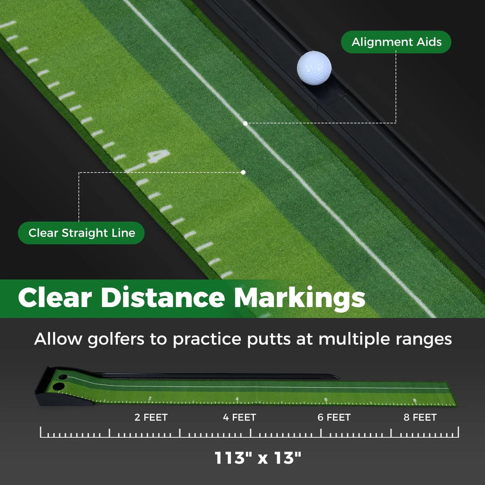 Tangkula Putting Green Indoor Golf Putting Mat 3 Putting Practice Balls Golf Training Aid for Home Office & Outdoors