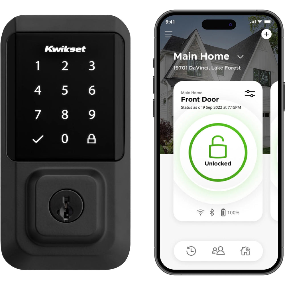 Kwikset Halo Touchscreen Wi - Fi Smart Deadbolt Hardware Lock with Smartkey Satin Nickel