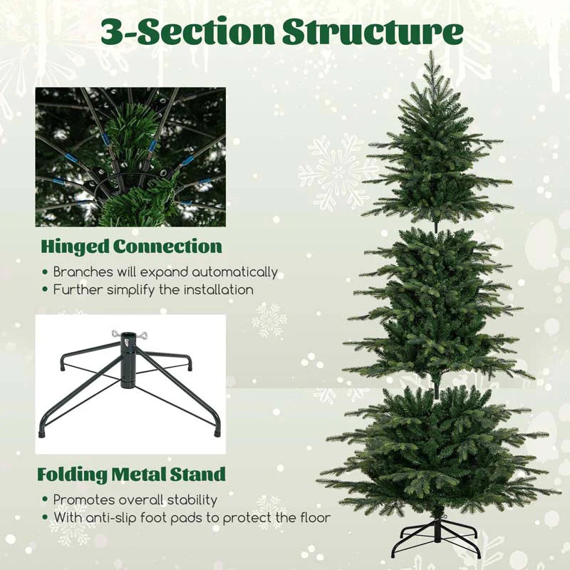 6/7.5/9 FT Pre-lit Artificial Christmas Tree with 260/380/560 Multicolor Lights, 714/1162/1770 Branch Tips, 11 Lighting Modes, Remote & Timer