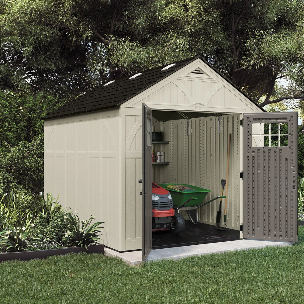 Suncast 8 x 10 ft. Metal and Resin Storage Shed. Vanilla